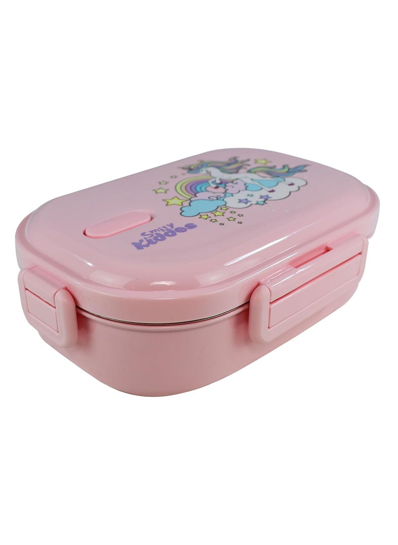 SMILY KIDDOS Smily Kiddos Kids Stainless Steel Insulated Lunch Box Unicorn Theme - Pink |Age Above 3 Years| 100% BPA Free and Food Grade  - Image 4
