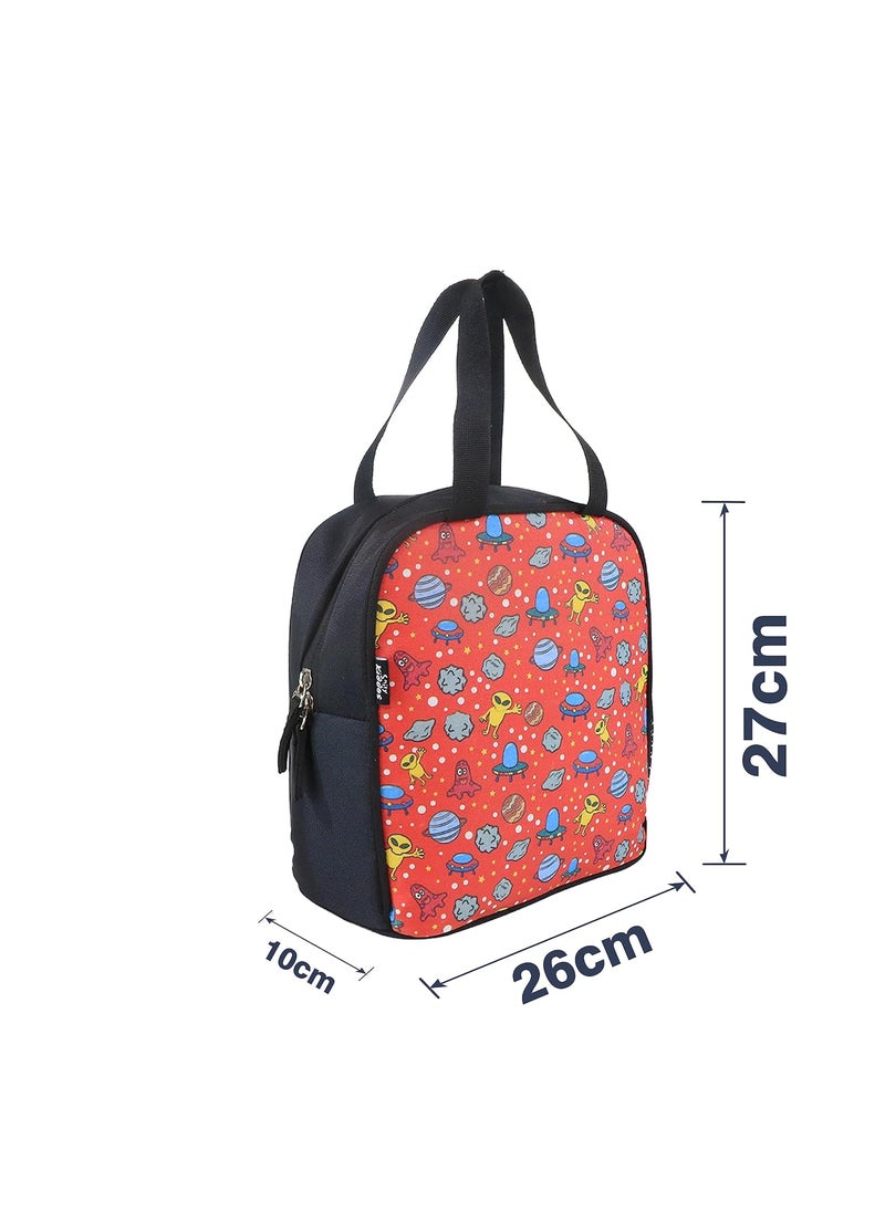 SMILY KIDDOS Smily Kiddos Joy Lunch Bag- Alien Theme - Red| one Main Compartment | Best Birthday Return Gifts for Boys & Girls  - Image 2