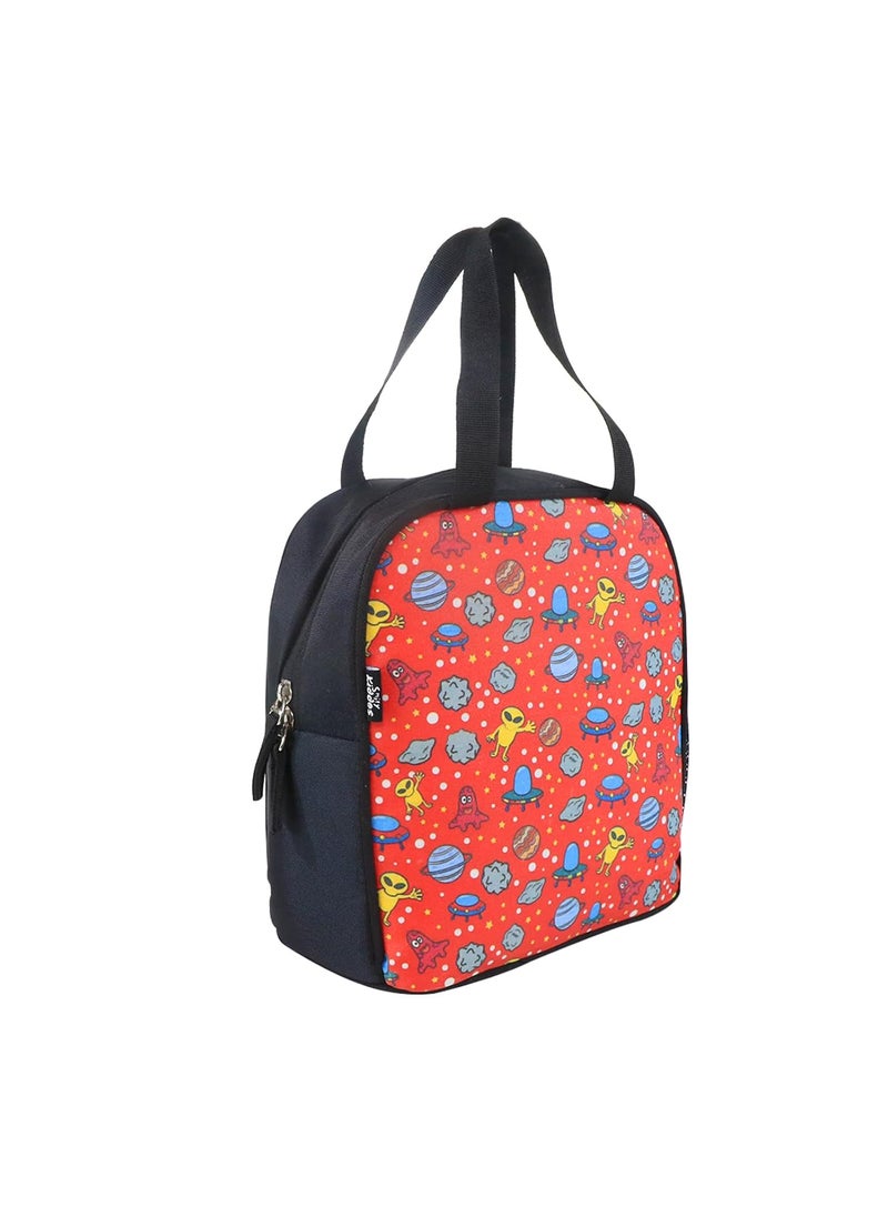 SMILY KIDDOS Smily Kiddos Joy Lunch Bag- Alien Theme - Red| one Main Compartment | Best Birthday Return Gifts for Boys & Girls  - Image 3