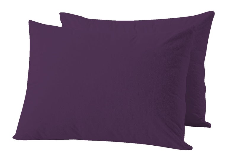 Trance Ultra Soft Terry Waterproof Pillow Protector Cover with Zippered Closure | Dust Mite - Bed Bug Protection | Oil and Water Spill Protection Covers (Large: 20 x 30 inch - Plum) - Pack of 2 - Image 3