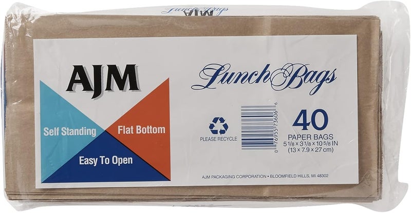 AJM Brown Paper Lunch Bags 40 Count - Image 3