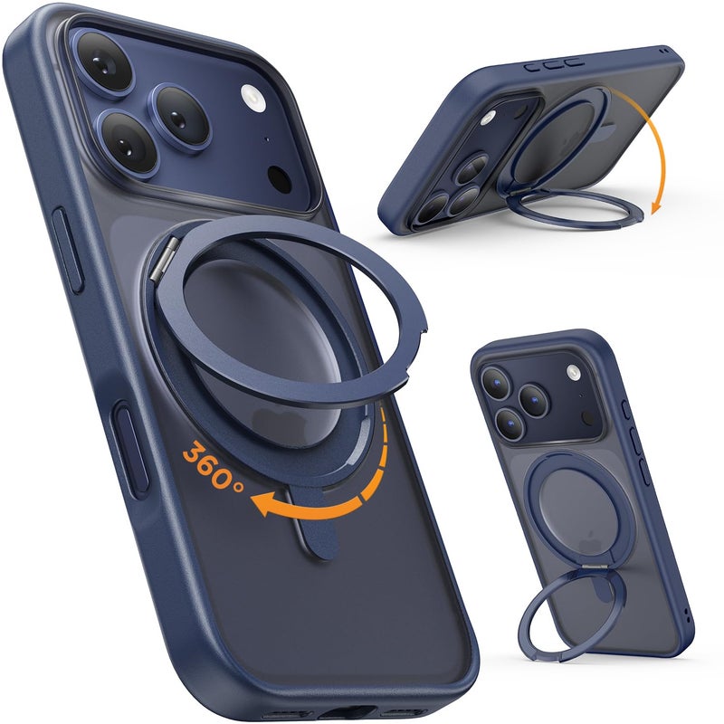SURPHY Stand Case for iPhone 17 Pro Case Compatible with MagSafe (6.3 inch 2025), 360Â° Rotatable Ring Kickstand Phone Cases for 17 Pro, Stand Blue - Image 1