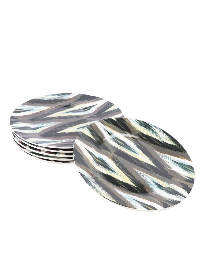 هوم فيو طقم سفره من البورسلين الفاخر مكون من 6 قطع ألوان حجم كبير 25 × 25 - Image 1