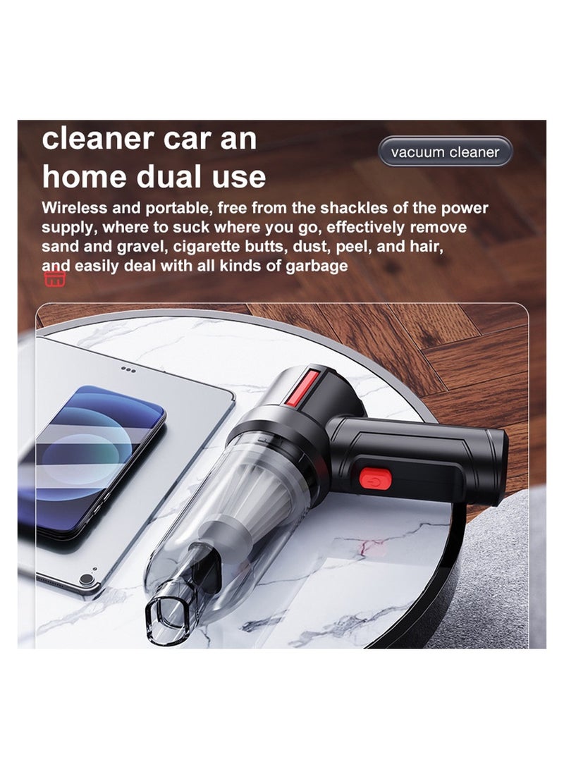 Black with seat charging wireless car blowing and suction handheld vacuum cleaner, small car, household, portable high suction dust removal keyboard chassis