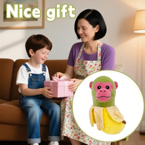 TBKETR Italian Brainrot,Tung Tung Tung Sahur Plushies Toy 13inch for Fans Gift, Soft Stuffed Animal Pillow for Home Kids' Bedroom Decor, Birthday Christmas Choice for Boys Girls(Banana Monkey) - Image 4