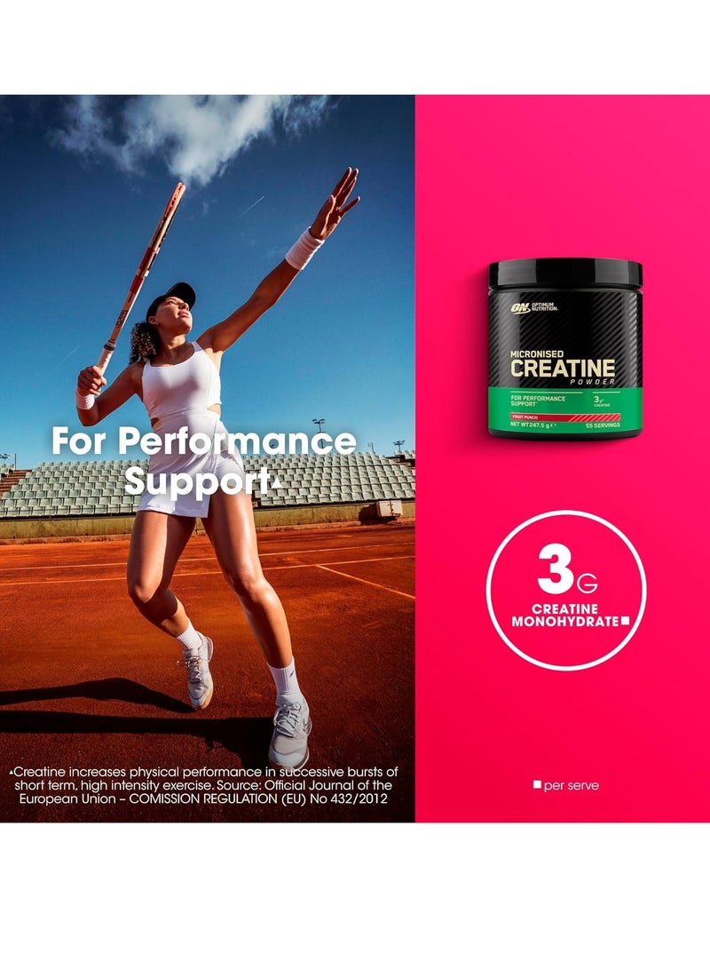 ON Optimum Nutrition Micronised Creatine 247.5g Fruit Punch - Image 5