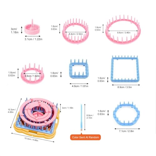 Ayasee Weaving Loom Kit, Flower Knitting Loom Kit, Frame Looms, Knitting Wool, Round/Square Knitting Looms Craft Kit Multi Color (Flower Maker) - Image 2