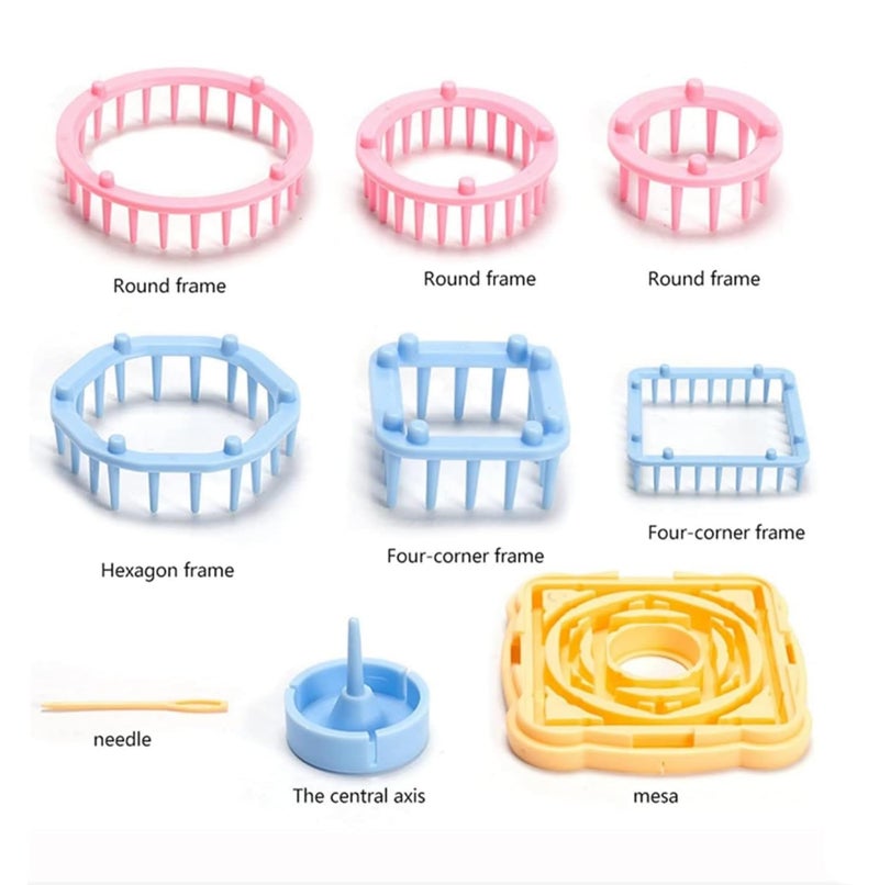 Ayasee Weaving Loom Kit, Flower Knitting Loom Kit, Frame Looms, Knitting Wool, Round/Square Knitting Looms Craft Kit Multi Color (Flower Maker) - Image 3