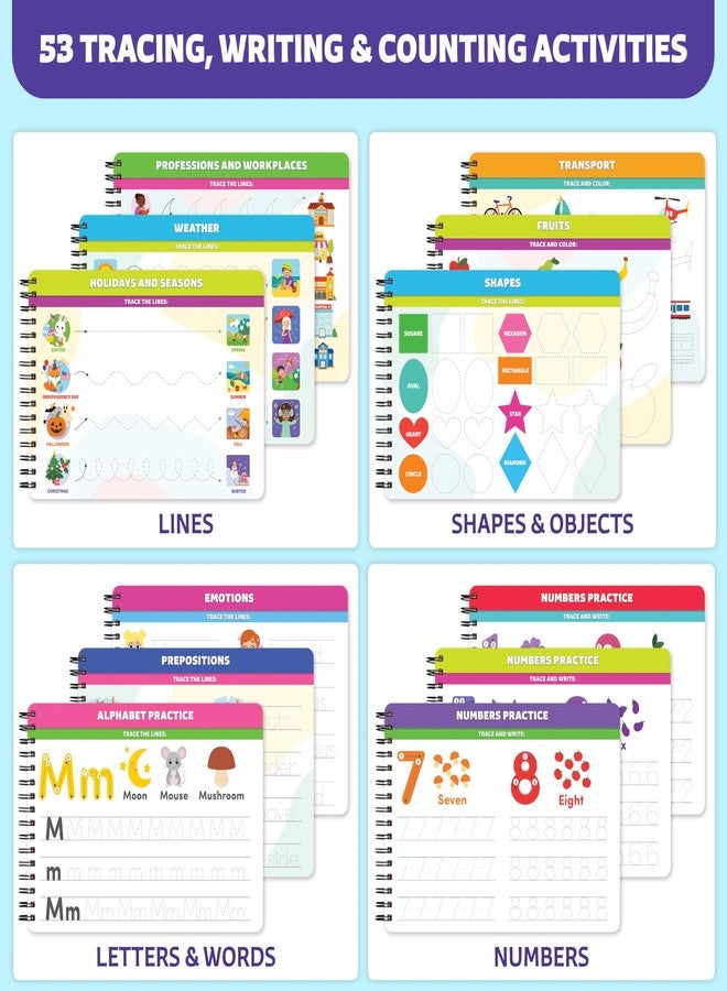 Clever Fox Play Preschool Workbook for Kids Ages 3-5 - Write & Wipe Pre-K Activity Book with 53 Tracing Learning Activities: Letters, Numbers, Shapes, Words, Math for Prek & Kindergardener 3+ Year-Old - Image 3