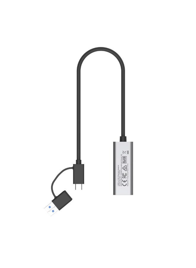 يوني تيك USB-C & USB-A to 2.5G Ethernet Adapter, 2500Mbps USB 3.0 LAN Network Adapter, RJ45 Wired Internet Converter for Laptop, PC, MacBook, Windows/macOS/Linux - Image 2