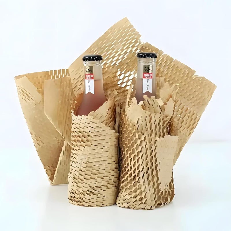 إل دي إس إنداستري Honeycomb Packing Paper, 50 pcs 12" x 15" Honeycomb Cushioning Wrap pieces for Moving Shipping Packaging Gifts, Recyclable Honeycomb Paper Moving Supplies Bubble Paper Wrapping Protective sheet - Image 4