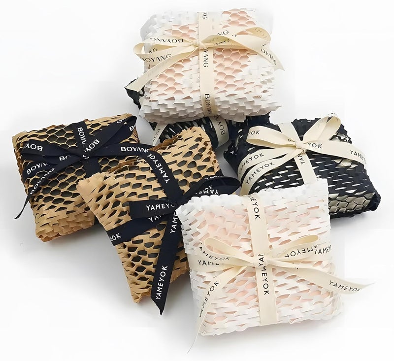 إل دي إس إنداستري Honeycomb Packing Paper, 50 pcs 12" x 15" Honeycomb Cushioning Wrap pieces for Moving Shipping Packaging Gifts, Recyclable Honeycomb Paper Moving Supplies Bubble Paper Wrapping Protective sheet - Image 3