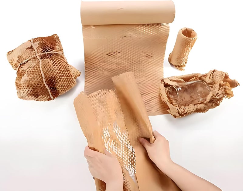 إل دي إس إنداستري Honeycomb Packing Paper, 50 pcs 12" x 15" Honeycomb Cushioning Wrap pieces for Moving Shipping Packaging Gifts, Recyclable Honeycomb Paper Moving Supplies Bubble Paper Wrapping Protective sheet - Image 2