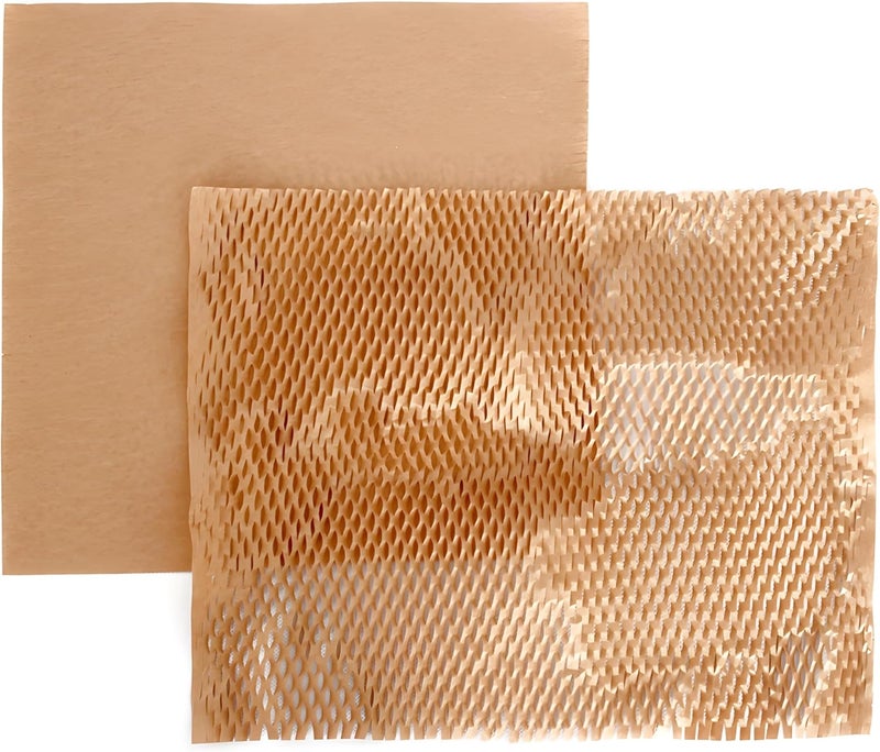 إل دي إس إنداستري Honeycomb Packing Paper, 50 pcs 12" x 15" Honeycomb Cushioning Wrap pieces for Moving Shipping Packaging Gifts, Recyclable Honeycomb Paper Moving Supplies Bubble Paper Wrapping Protective sheet - Image 1