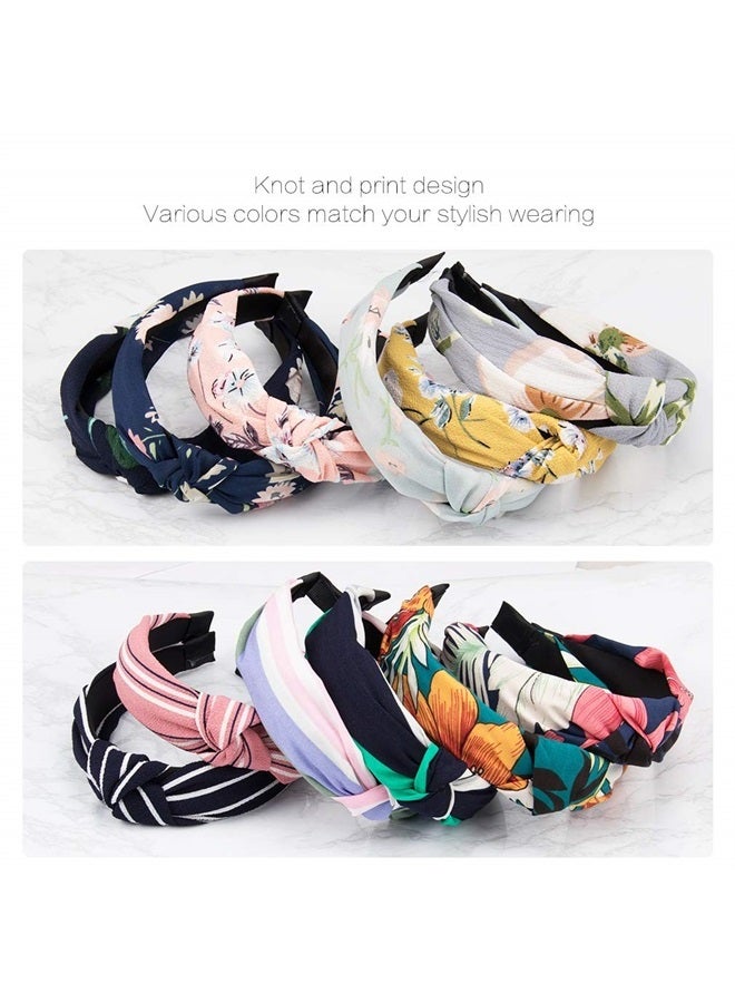 Velscrun Knot Headband Wide Knotted Headbands for Women 12 Pack Head Bands Women Hair Knotted Headband for Women Knot Headbands Womens Headbands Elastic Turban Boho Bandeau Hair Accessories for Washing Face