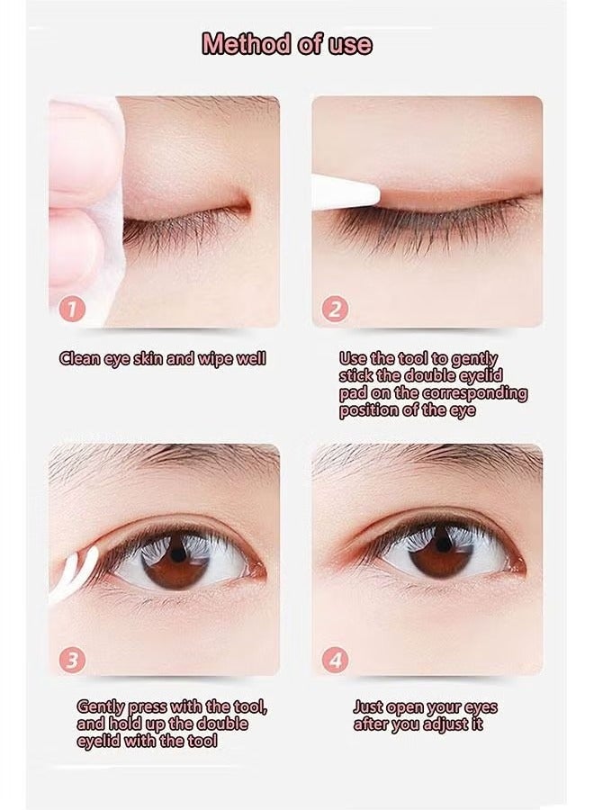 Generic 1200-Piece Eyelid Tape, Invisible Double Eyelid Lift Strips Instant Eyelid Stickers, Self-Adhesive Eye Tapes Fiber for Hooded Droopy Uneven Mono-eyelids, Big Eye Tools with Fork Rods & Tweezers  - Image 2