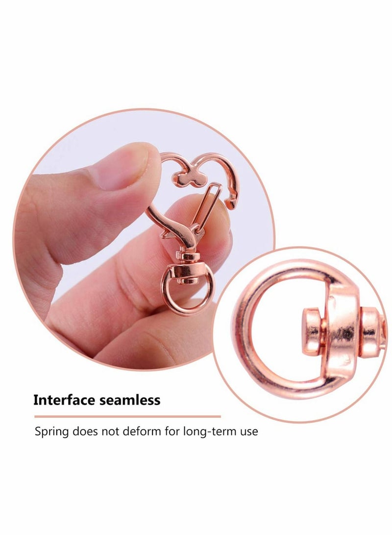 Y&D Hanging Buckle, 30Pcs Keychain Claw Clasp Heart Ring Holder Lanyard Lobster Hooks Snap DIY Accessories for Jewelry Making Bag Keychains, Silver, Golden, Rose Gold  - Image 4