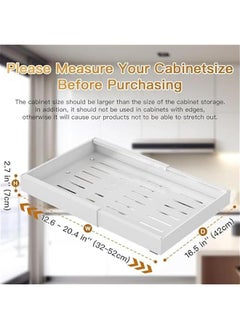 Beauenty Pull out Cabinet Organizer, 3 Slides Expandable Pull out Cabinet Organizer, Slide out Cabinet Organizer Drawers Storage for Kitchen Cabinets, Living Room, Home, Pots, Pantry (White-1)  - Image 2
