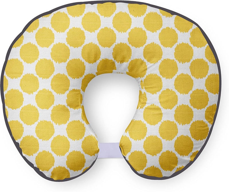 Bacati Ikat Dots Muslin Fabric Nursing Pillow Cover Only Nursing Pillow Cover Only Yellow - Image 1