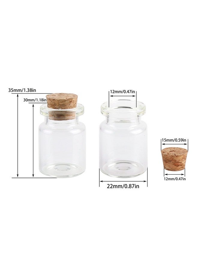 MaxMau 24pcs Mini Glass Bottles with Cork Stoppers 5ml DIY Art Crafts Storage Container,Tiny Glass Vials Cork for Wedding Decoration,Small Glass Corks Jars Party Favor - Image 2