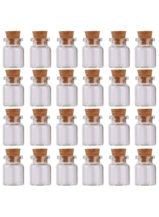 MaxMau 24pcs Mini Glass Bottles with Cork Stoppers 5ml DIY Art Crafts Storage Container,Tiny Glass Vials Cork for Wedding Decoration,Small Glass Corks Jars Party Favor - Image 1