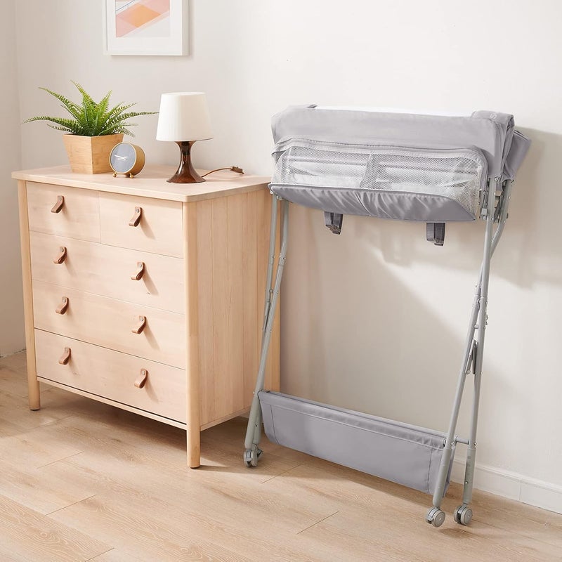 Infant Changing Table with Changing Pad, Changing Table Portable Pad Nursery Furniture Baby Changing Station, Gray - Image 5