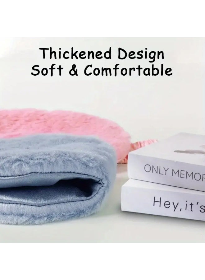 LANGMANNI 5pcs Soft Plush Eye Masks for Travel - Reusable Blackout Sleep Masks with Elastic Band, 5 Solid Colors (Grey/White/Pink/Beige/Blue), Alcohol-Free & Hypoallergenic for Aviation Rest, Yoga, Meditation, Napping, Sleep Eye Mask, Yoga Relaxation Accessory, Cushioned Eye Cover, Comfortable Fit Mask - Image 5