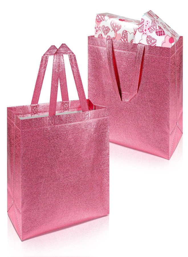 PHOGARY 15pcs Gift Bags with Handles (Pink Glitter, Stylish Party Bags for Birthday Bachelorette Wedding Party Favor Bridal Shower Wrap, Reusable Goodie Bags - Image 1