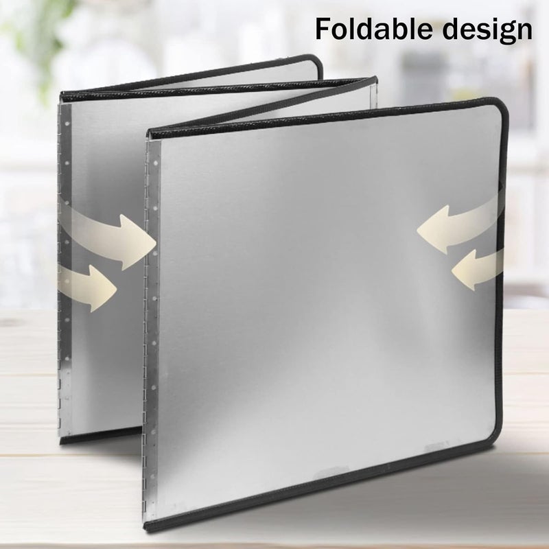 Stove Splash Guard, Folding Stainless Steel Splatter Guard, Splatter Guard for Cooking, Portable Folding Cooker Side Fat Oil Splash Guard, 2 Sides/3 Sides/4 Sides Stove Splash Guar - Image 5