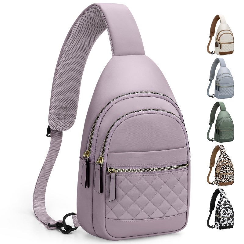 Capolo Sling Bag for Women Men Waterproof Crossbody Bags for Women Trendy Casual Fanny Pack with Convertible Shoulder Strap Chest Bag for Travel Hiking(Purple, Medium) - Image 1