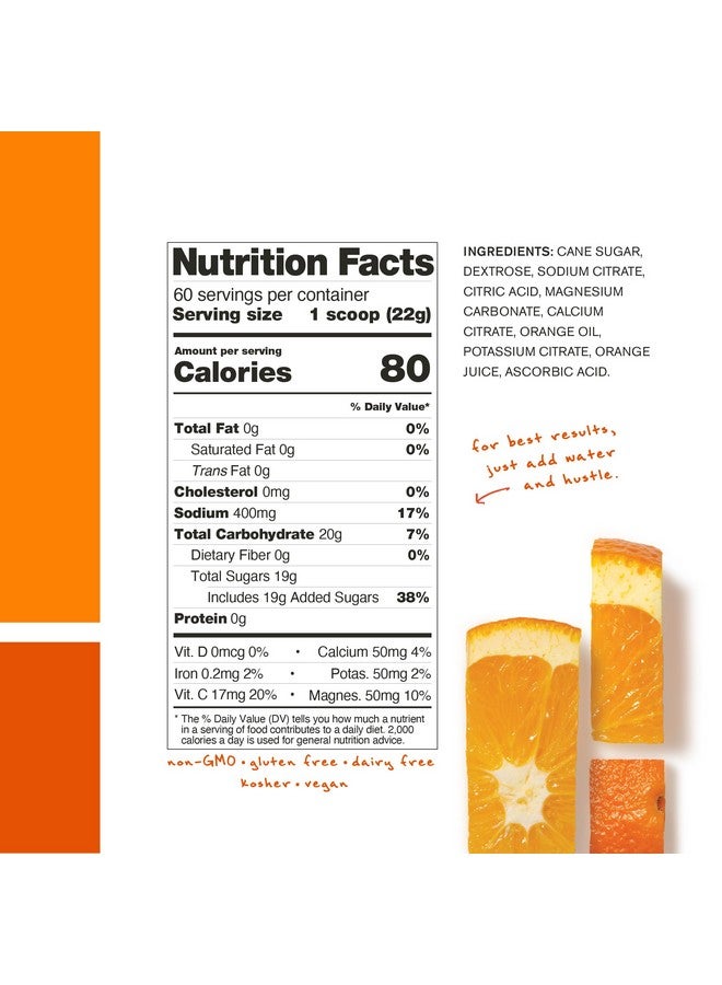 سكراتش لابز مسحوق ترطيب سكراتش لابس | مزيج مشروب رياضي | مسحوق إلكتروليتات للتمرين والتحمل والأداء | برتقالي | 60 حصة | غير معدل وراثيًا، نباتي، كوشير - Image 4
