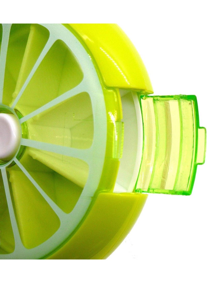 حافظه حبوب ادويه-علبة صغيرة محمولة قابلة للدوران بتصميم فاكهة مقسمة الى 7 اقسام لتناسب تناول الادوية يوميا على مدار الاسبوع-354 - Image 2