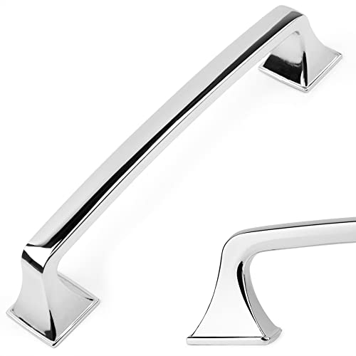 KOOFIZO 10 Pack 5 Inch Polished Chrome Kitchen Cabinet Pulls Chrome Cabinet Handles Chrome Cabinet Hardware for Kitchen Cabinets 1953 Drawer Dresser Cupboard Bedroom Bathroom - Image 1