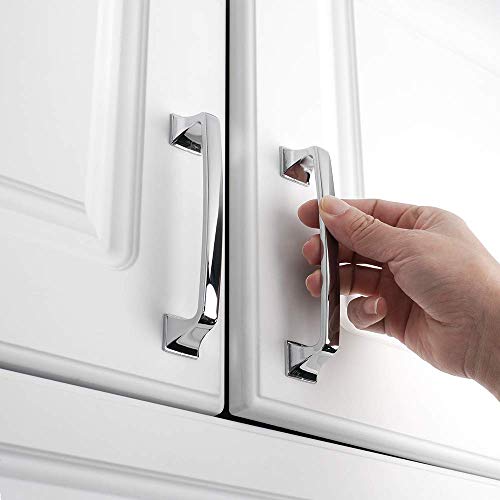 KOOFIZO 10 Pack 5 Inch Polished Chrome Kitchen Cabinet Pulls Chrome Cabinet Handles Chrome Cabinet Hardware for Kitchen Cabinets 1953 Drawer Dresser Cupboard Bedroom Bathroom - Image 4