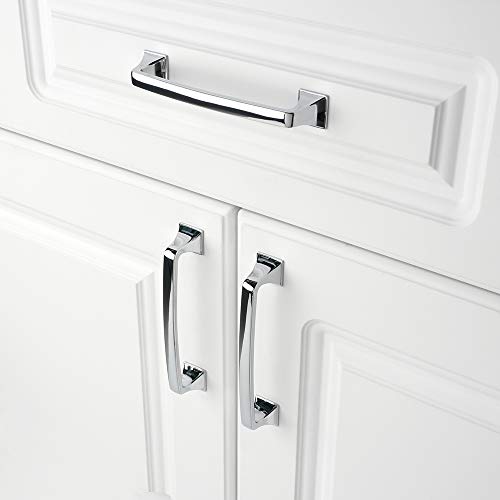 KOOFIZO 10 Pack 5 Inch Polished Chrome Kitchen Cabinet Pulls Chrome Cabinet Handles Chrome Cabinet Hardware for Kitchen Cabinets 1953 Drawer Dresser Cupboard Bedroom Bathroom - Image 3
