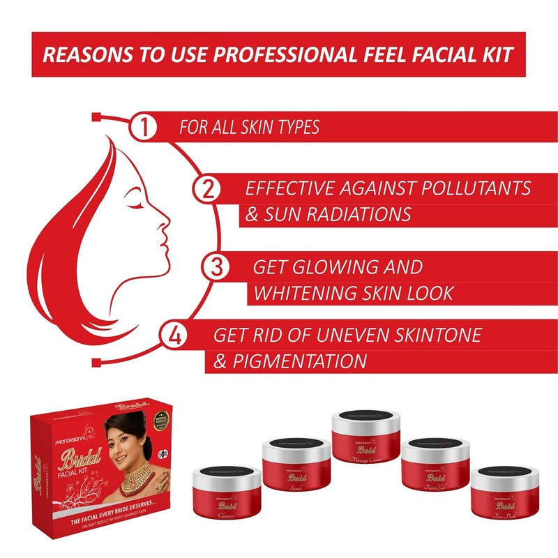 PROFESSIONAL FEEL Beauty Bridal Facial Kit Suitable For all Age Beauty Saloon Fairness Best Instat Glow Facial Kit Ever in INDIA 500 gm - Image 2
