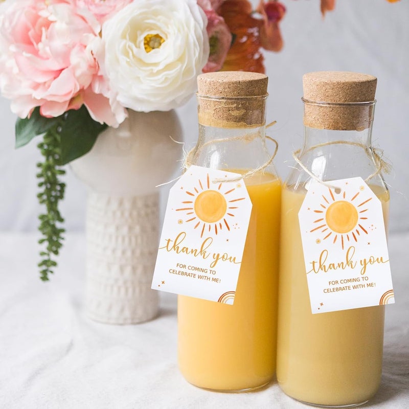 Boho Sun Birthday Thank You Gift Tags With String,  100 Pcs First Trip Around The Sun Favor Tags, Ideal For Baby Shower, 1st Birthday Party Supplies For Boys And Girls - Image 2