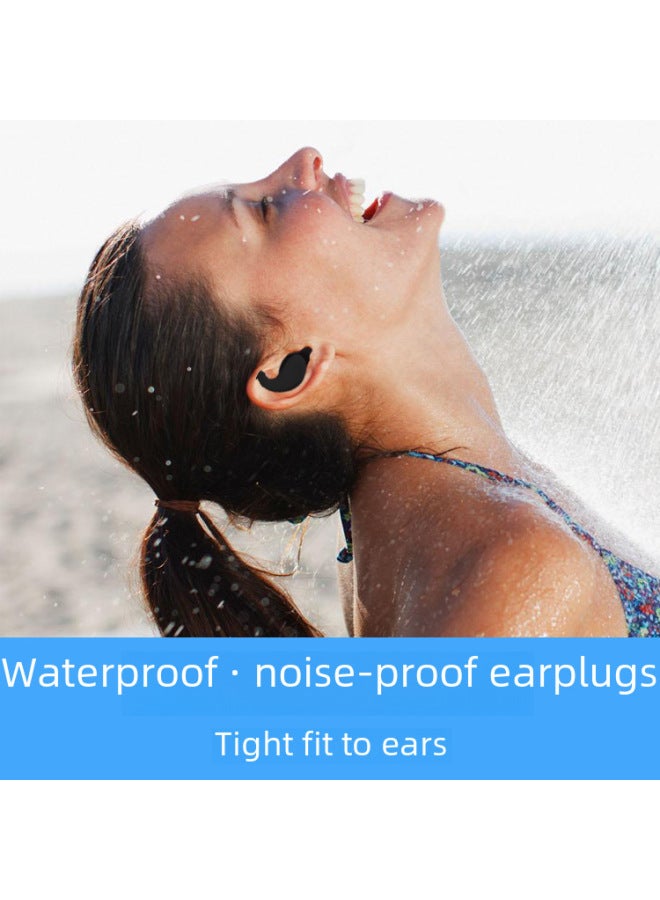 [Arrival] Soundproof Earplugs Anti-noise Sleep Earplugs Anti-water Silicone Earplugs Swimming Earplugs Factory-Color:Blue-transparent Box