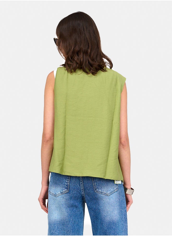 Clue Embroidered Tencel Vest  - Image 3