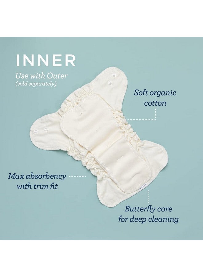 Esembly Cloth Diaper Inner Trimfitting Certified Organic Cotton Reusable And Absorbent Leakproof Diapers With Snap Closure For Ecofriendly Diapering 3Pack Size 1 (717Lbs) - Image 4