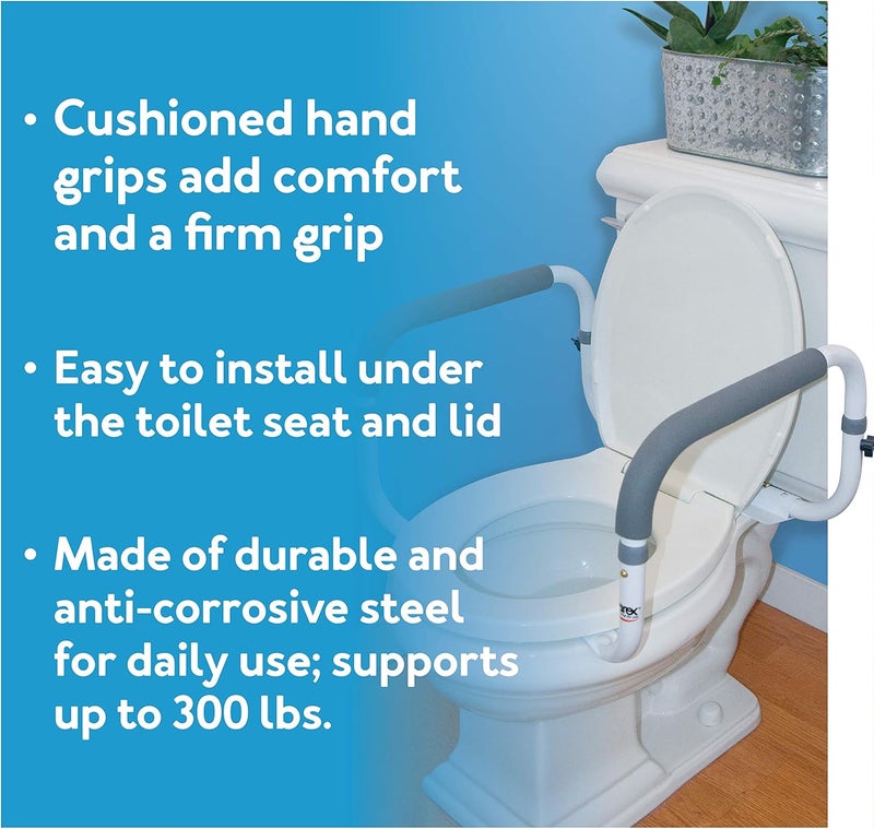 Carex Toilet Safety Frame with Adjustable Width - Toilet Safety Rails for Elderly and Handicap Support - Image 4