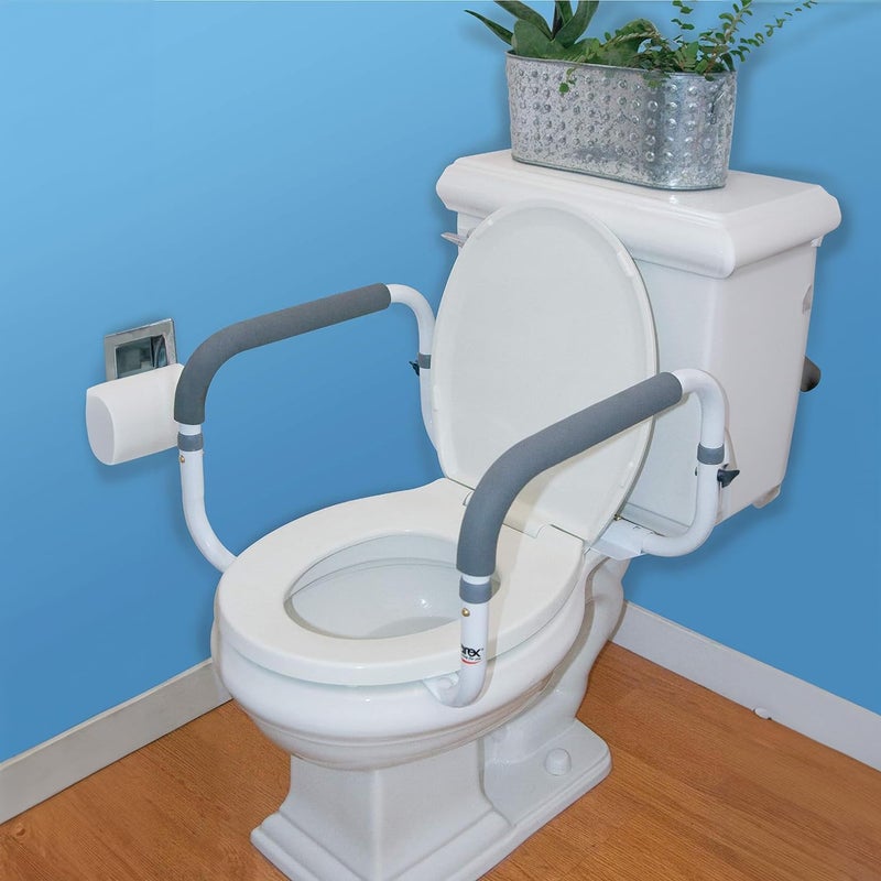 Carex Toilet Safety Frame with Adjustable Width - Toilet Safety Rails for Elderly and Handicap Support - Image 2