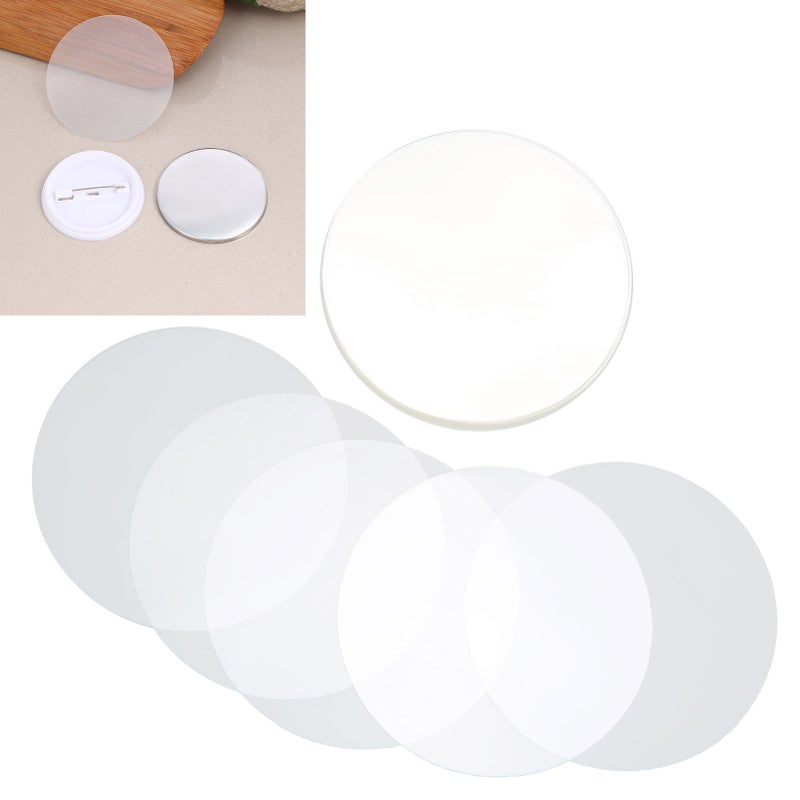 100Pcs Badge Film PVC Material Pattern Protection Wide Application Transparent Badge Protective Film32MM - Image 1