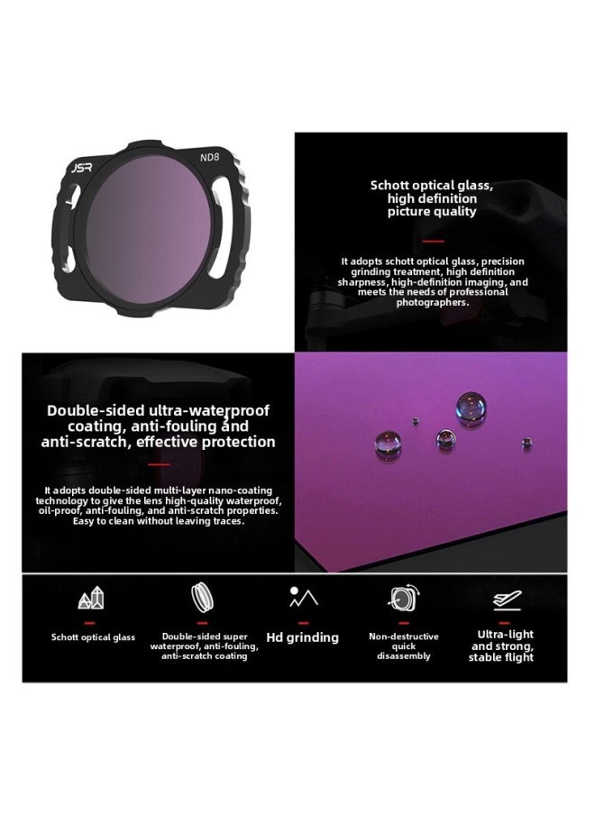 جنرال Horizontal And Vertical Buckle Fpv Crossing Machine Filter Set Suitable For DJI03 Sky End Avata UAV UVCPLND Mirror-Color:NDPL Four-piece Set 8/16/32/64 Complimentary Set Box  - Image 4