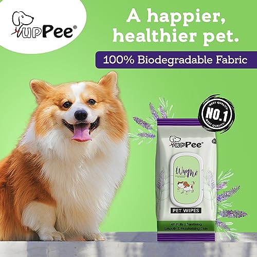 PUPPEE Wipe ME 100% Biodegradable 240 Count (Pack of 5) Wet Wipes for Dogs, Cats & All Pets | Lavender Essential, Vitamin E & Olive Oil | Anti-Bacterial | Cleansing, Deodorising & Grooming Wipes - Image 4