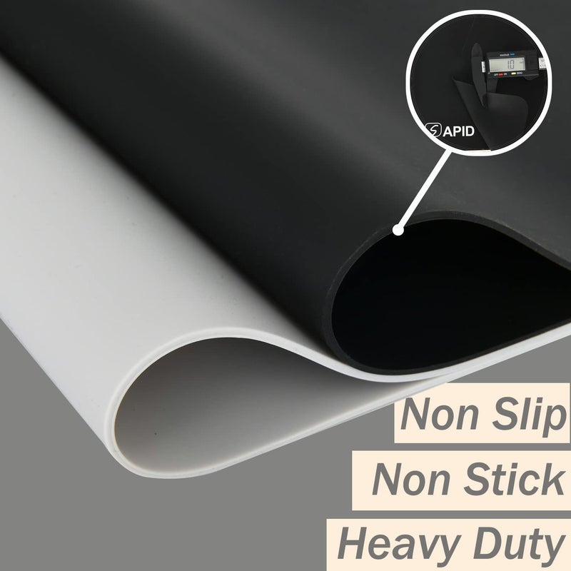 SAPID Extra Large Silicone Mat 36" x 24" Place Mats, Heat Resistant Mat for Kitchen Countertop Protector, Thick Placemats Washable Silicone Mats for Kitchen Counter Mat Dining Table Mat, Black, Sapid - Image 3