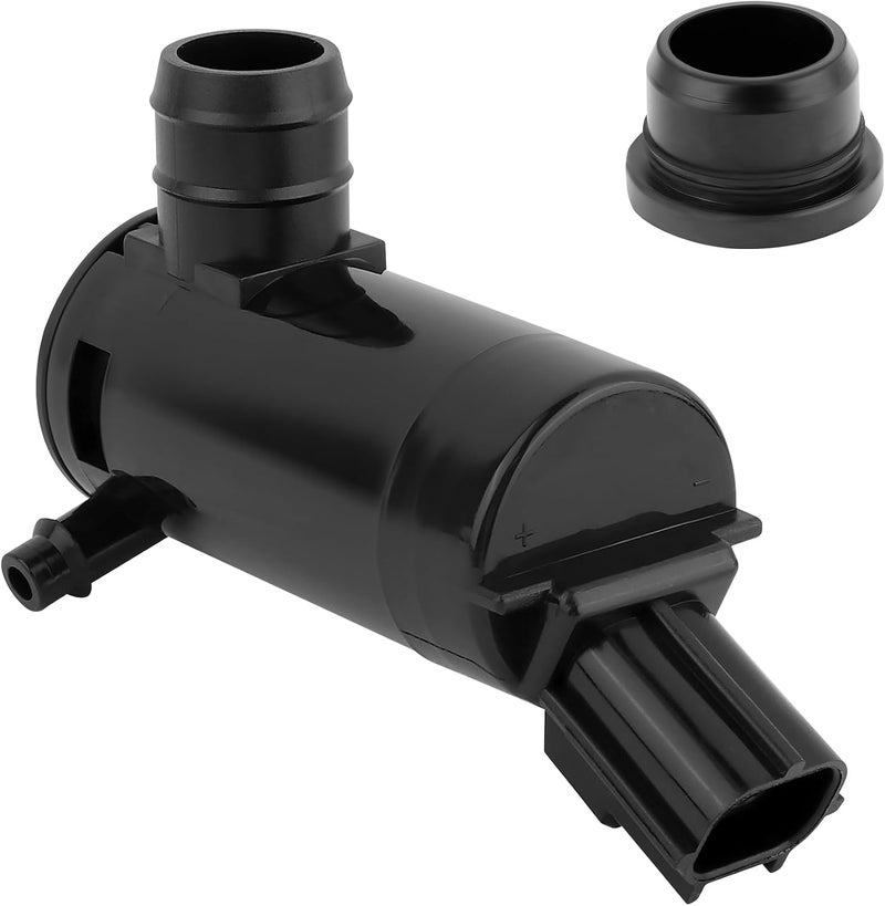 Windshield Washer Pump with Rubber Grommet,Windshield Washer Fluid Pump Replacement OEM#89017059,173686,Windshield Wiper Pump Compatible with Ford Lincoln Mazda Mercury - Image 1