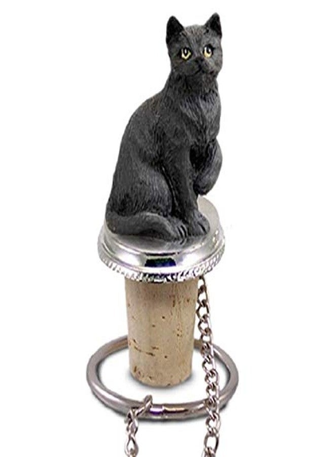 Conversation Concepts Black Shorthaired Tabby Cat Bottle Stopper - Image 1