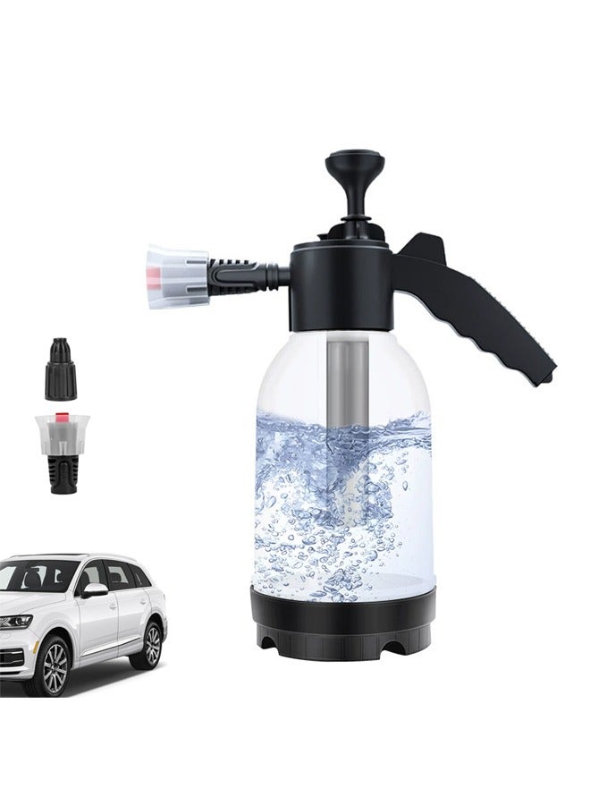 2L Car Foam Sprayer， Hand Pressurized Soap Sprayer, Snow Foam Sprayer Pressure Sprayer Bottles, Release Soap Washer Car Wash Foam, for Cleaning, Gardening, Car Washing （White） - Image 1