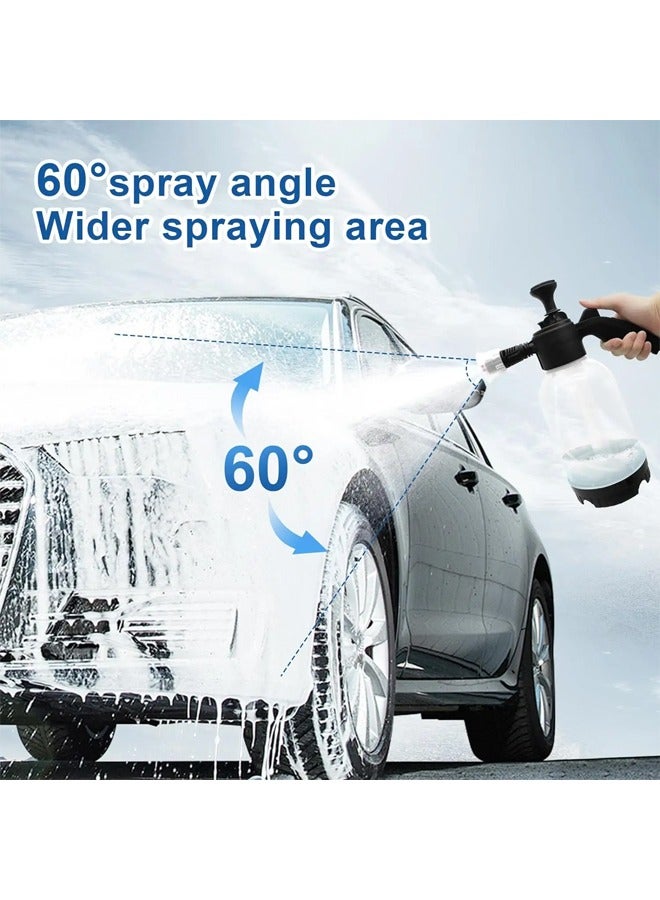 2L Car Foam Sprayer， Hand Pressurized Soap Sprayer, Snow Foam Sprayer Pressure Sprayer Bottles, Release Soap Washer Car Wash Foam, for Cleaning, Gardening, Car Washing （White） - Image 2